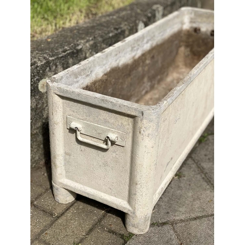 129 - GARDEN PLANTERS, a pair, French Art Deco well weathered reconstituted stone and cream painted each r... 