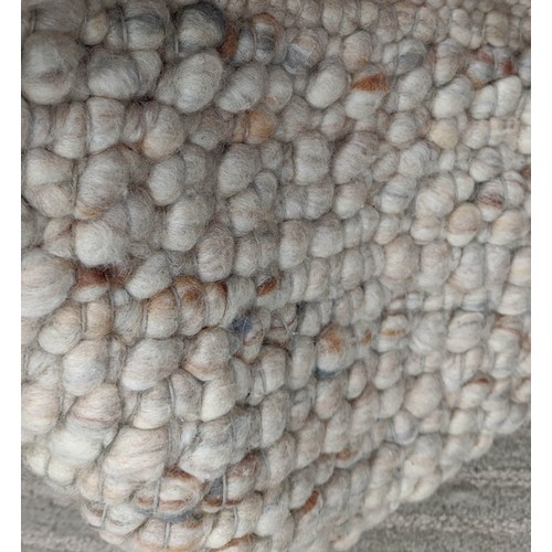 421 - RUG, contemporary neutral knotted design, 380cm x 300cm.