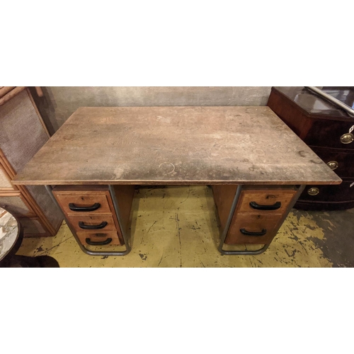 478 - ATTRIBUTED TO ROBERT SLEZAK DESK, vintage 1930's, 153cm x 62cm x 71cm.