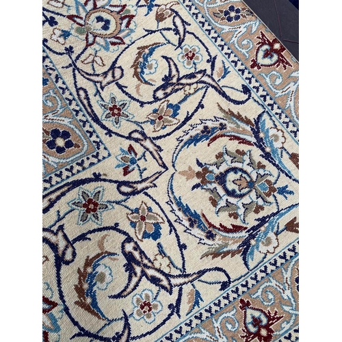 72 - FINE PART SILK NAIN CARPET, 265cm x 175cm.