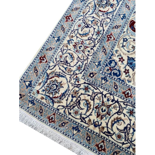 72 - FINE PART SILK NAIN CARPET, 265cm x 175cm.