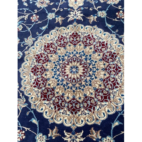 72 - FINE PART SILK NAIN CARPET, 265cm x 175cm.