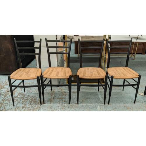 361 - CHIAVARI STYLE CHAIRS, a set of four, 92cm H x 42cm x 40cm. (4)