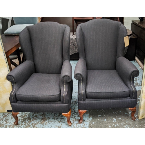 364 - HOLLAND & SHERRY UPHOLSTERED ARMCHAIRS, a pair, 75cm x 70cm x 115cm, upholstered in 100% wool worste... 