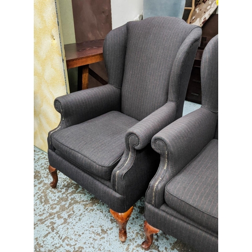 364 - HOLLAND & SHERRY UPHOLSTERED ARMCHAIRS, a pair, 75cm x 70cm x 115cm, upholstered in 100% wool worste... 