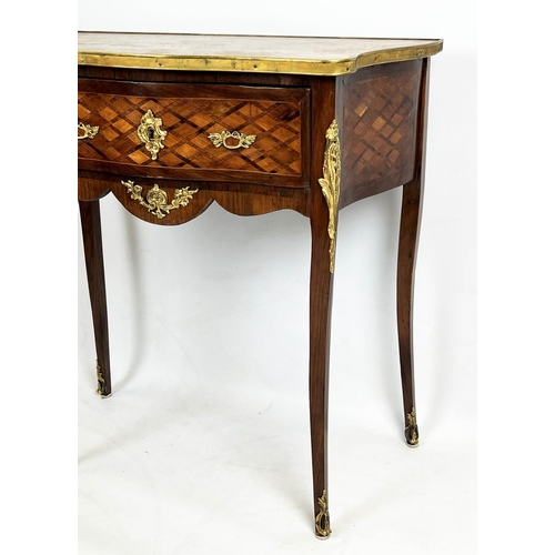 131 - SIDE TABLE, 78cm H x 70cm W x 34cm D, early 20th century French kingwood, rosewood, parquetry and gi... 