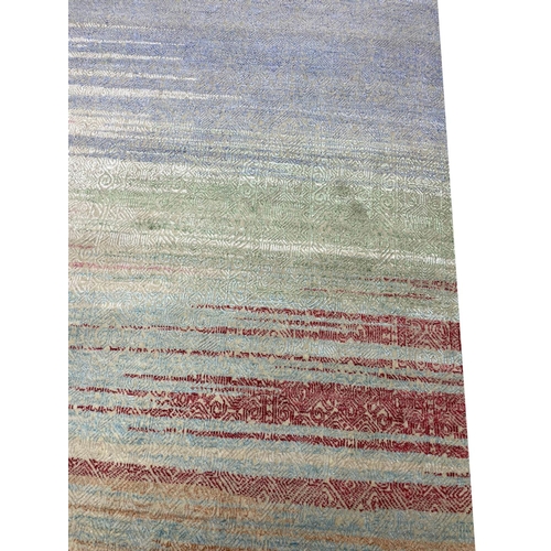 71 - FINE CONTEMPORARY SPECTRUM WOOL AND BAMBOO SILK CARPET, 355cm x 245cm, hand knotted.