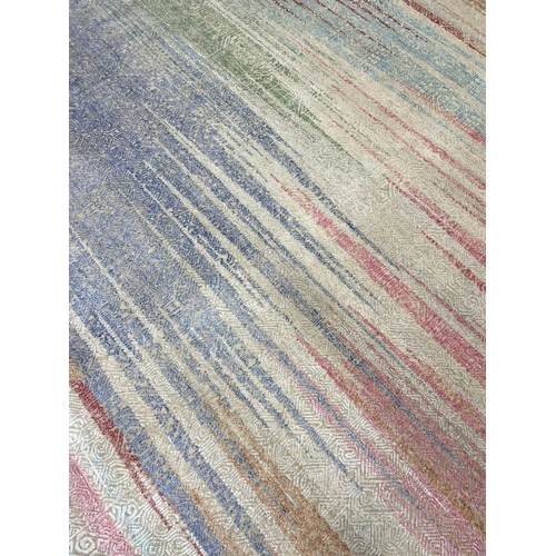 71 - FINE CONTEMPORARY SPECTRUM WOOL AND BAMBOO SILK CARPET, 355cm x 245cm, hand knotted.