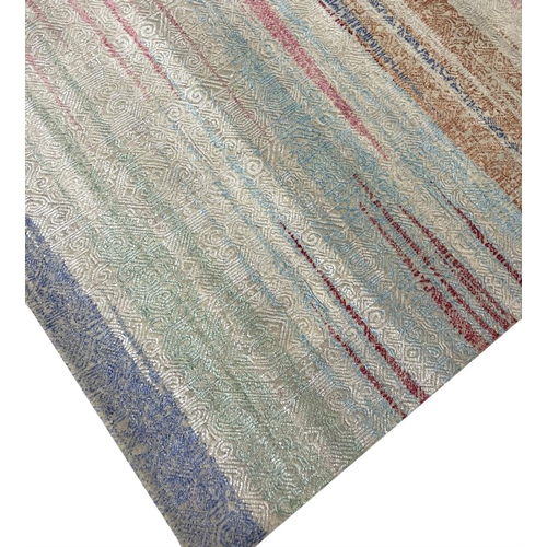 71 - FINE CONTEMPORARY SPECTRUM WOOL AND BAMBOO SILK CARPET, 355cm x 245cm, hand knotted.