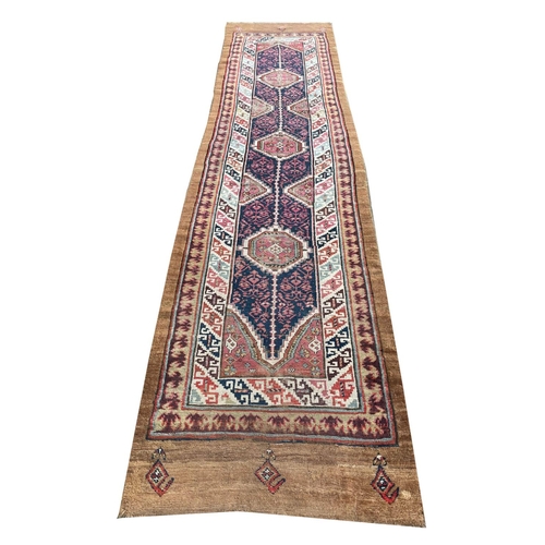 82 - ANTIQUE PERSIAN SERAPI RUNNER, 364cm x 93cm.