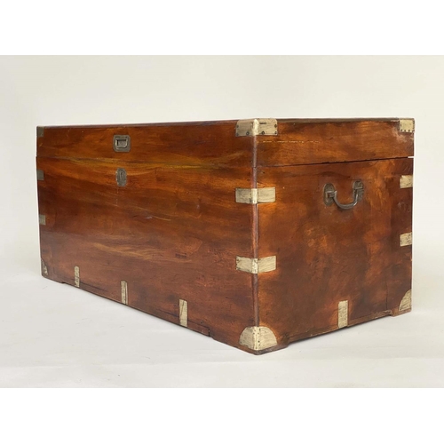 189 - TRUNK, 19th century Chinese Export camphorwood and brass bound with carrying handles, 105cm W x 52cm... 