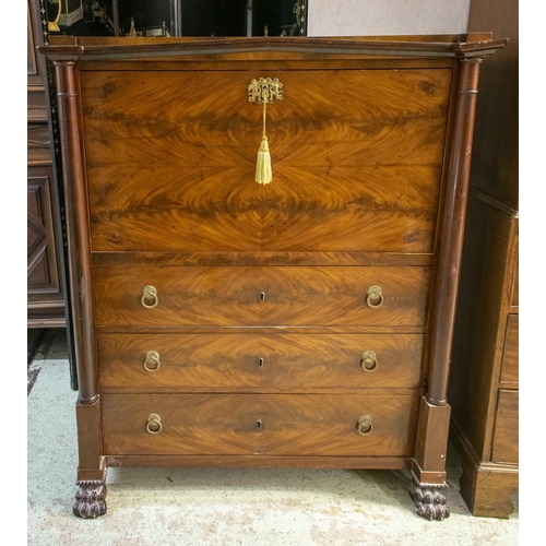 133 - SECRETAIRE, 133cm H x 114cm x 56cm, 19th century Swedish mahogany with fall front, fitted interior a... 