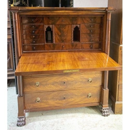 133 - SECRETAIRE, 133cm H x 114cm x 56cm, 19th century Swedish mahogany with fall front, fitted interior a... 