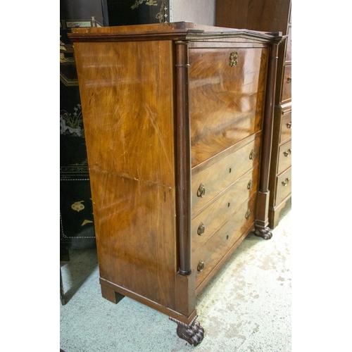 133 - SECRETAIRE, 133cm H x 114cm x 56cm, 19th century Swedish mahogany with fall front, fitted interior a... 