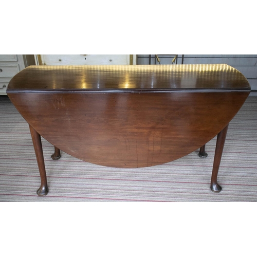 171 - DROP LEAF TABLE, 70cm H x 48cm W x 136cm D, 137cm open, George II mahogany, circa 1750, with circula... 