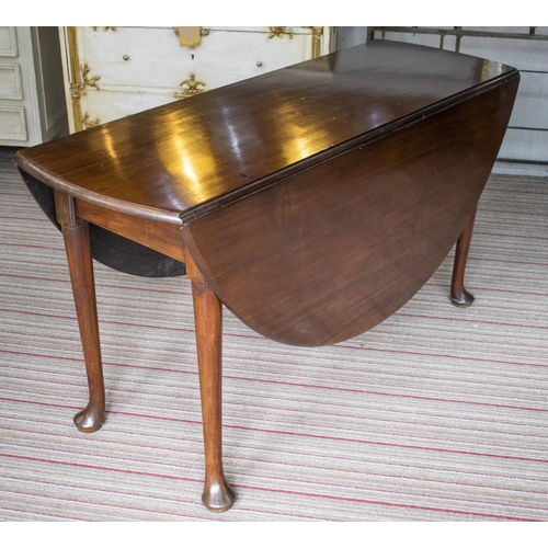 171 - DROP LEAF TABLE, 70cm H x 48cm W x 136cm D, 137cm open, George II mahogany, circa 1750, with circula... 