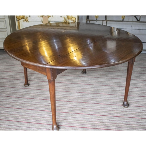 171 - DROP LEAF TABLE, 70cm H x 48cm W x 136cm D, 137cm open, George II mahogany, circa 1750, with circula... 