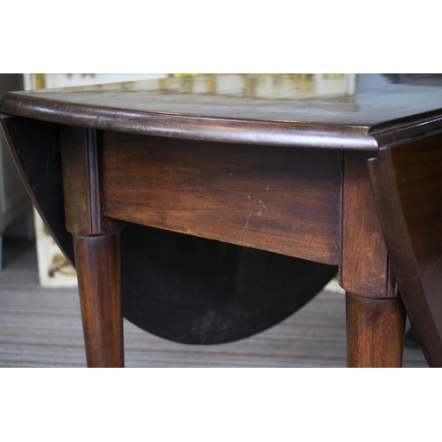 171 - DROP LEAF TABLE, 70cm H x 48cm W x 136cm D, 137cm open, George II mahogany, circa 1750, with circula... 