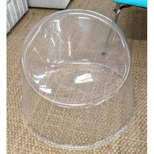 382 - TUB CHAIR, 75cm W, moulded Perspex.