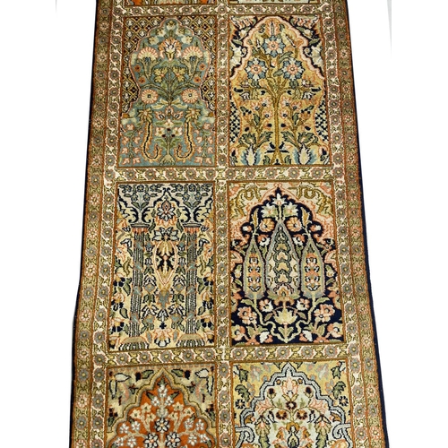 85 - PURE SILK GARDEN DESIGN RUNNER, 295cm x 63cm.