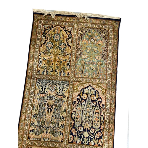 85 - PURE SILK GARDEN DESIGN RUNNER, 295cm x 63cm.