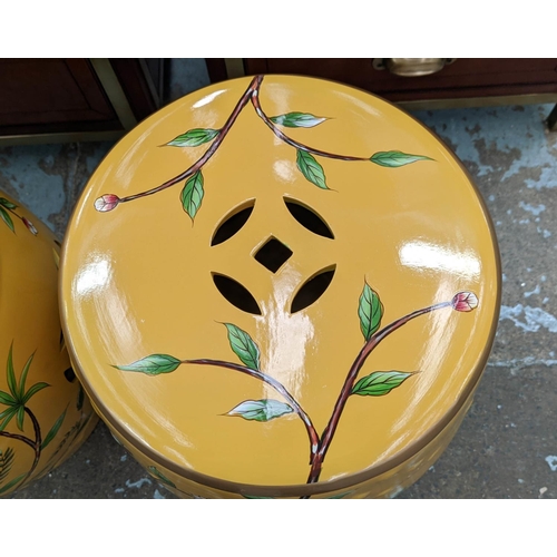 404 - BARREL STOOLS, a pair, Chinese style, glazed ceramic, 47cm H x 30cm diam. (2)