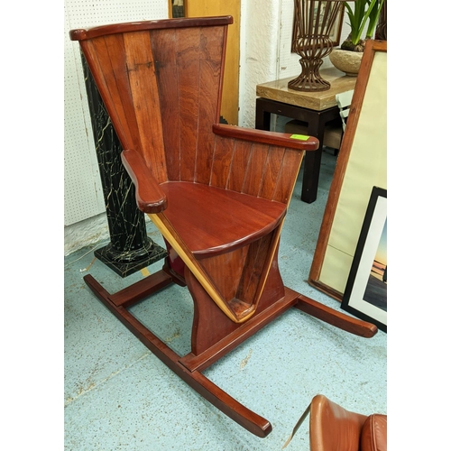 376 - ROCKING CHAIR, 88cm W x 134cm H, boat build inspired design.