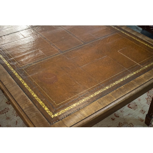 170 - PARTNER'S WRITING TABLE, 78cm H x 163cm W x 121cm D, 19th century mahogany with brown leather top ab... 