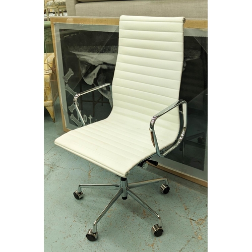 425 - AFTER CHARLES AND RAY EAMES ALUMINIUM GROUP STYLE CHAIR, 116cm H.