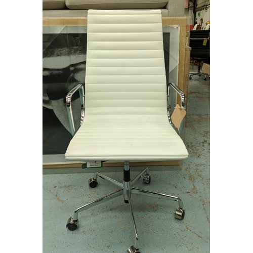 425 - AFTER CHARLES AND RAY EAMES ALUMINIUM GROUP STYLE CHAIR, 116cm H.