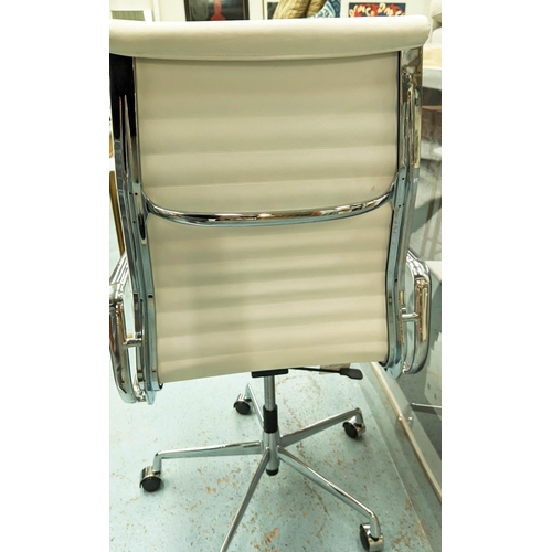 425 - AFTER CHARLES AND RAY EAMES ALUMINIUM GROUP STYLE CHAIR, 116cm H.