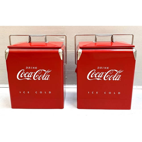 416 - ICE BUCKETS, a pair, 35cm x 23cm x 44cm, 1950s American style, painted metal. (2)