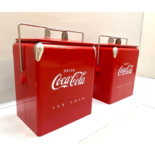 416 - ICE BUCKETS, a pair, 35cm x 23cm x 44cm, 1950s American style, painted metal. (2)