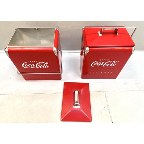 416 - ICE BUCKETS, a pair, 35cm x 23cm x 44cm, 1950s American style, painted metal. (2)