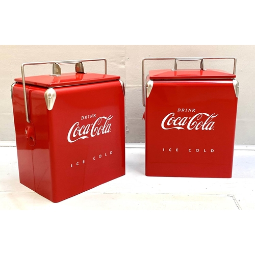 416 - ICE BUCKETS, a pair, 35cm x 23cm x 44cm, 1950s American style, painted metal. (2)