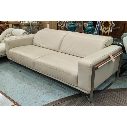 429 - NICOLETTI HOME BAMBOO SOFA BY LAURIERO DESIGN, adjustable headrests, 225cm W.