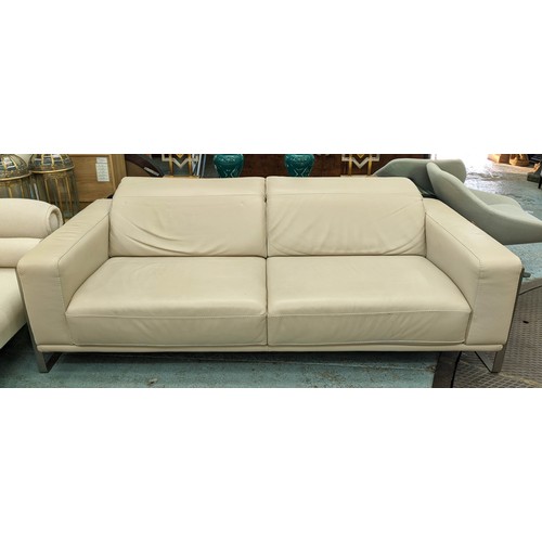 429 - NICOLETTI HOME BAMBOO SOFA BY LAURIERO DESIGN, adjustable headrests, 225cm W.