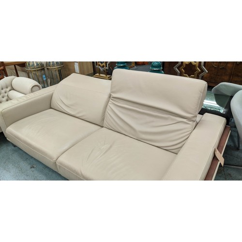 429 - NICOLETTI HOME BAMBOO SOFA BY LAURIERO DESIGN, adjustable headrests, 225cm W.