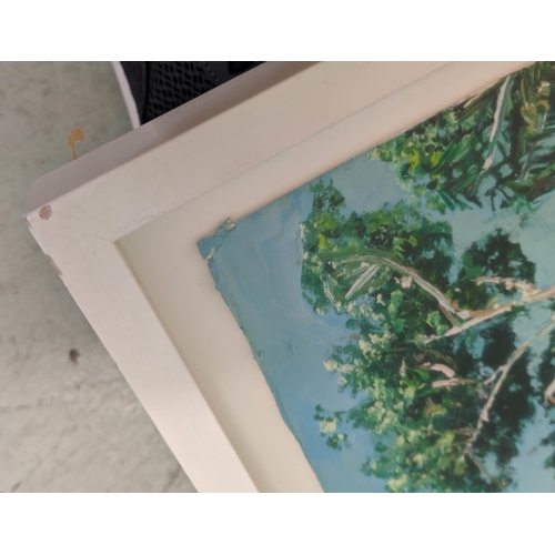 51 - MICHAEL ASHCROFT (B1974) untitled (trees), 2004, otton board, 34.5cm x 29cm.