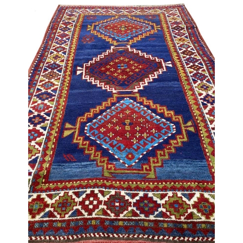 70 - ANTIQUE CAUCASIAN KAZAK RUG, 230cm x 145cm.