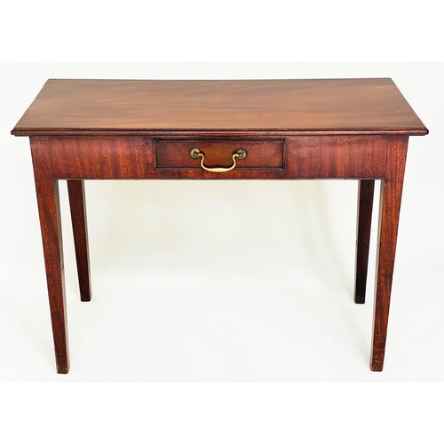 87 - HALL TABLE, George III mahogany, rectangular with short frieze drawer, 91cm W x 36cm D x 72cm H.