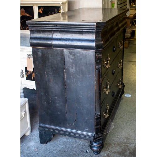 142 - COMMODE, 108cm H x 121cm W x 56cm D, 19th century Swedish and later ebonised with four drawers.