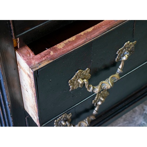 142 - COMMODE, 108cm H x 121cm W x 56cm D, 19th century Swedish and later ebonised with four drawers.