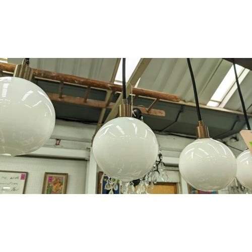 439 - CEILING LIGHT, contemporary seven branch design, 90cm drop, approx.