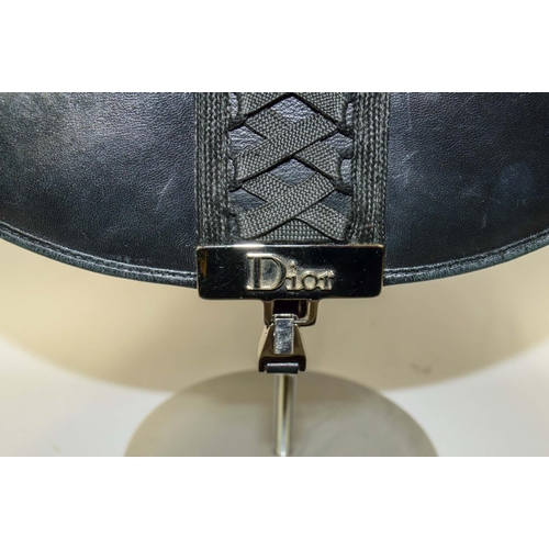 5 - CHRISTIAN DIOR CORSET BAG, by John Galliano, black leather with silver tone hardware, logo fabric li... 