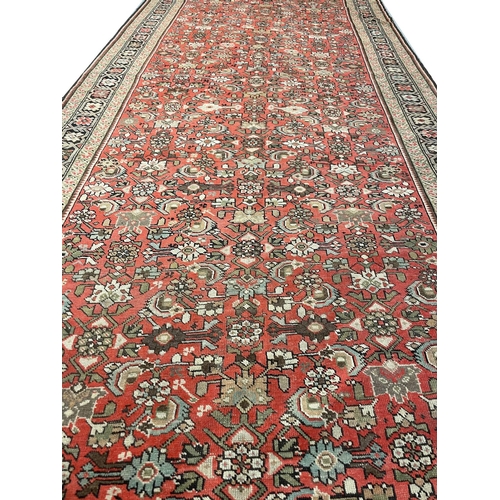 108 - ANTIQUE CAUCASIAN KELLEH CARPET, 390cm x 156cm.