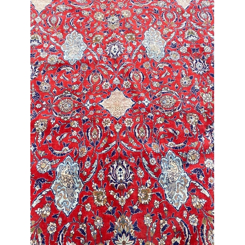 114 - FINE ANTIQUE PERSIAN TEHRAN CARPET, 460cm x 310cm.