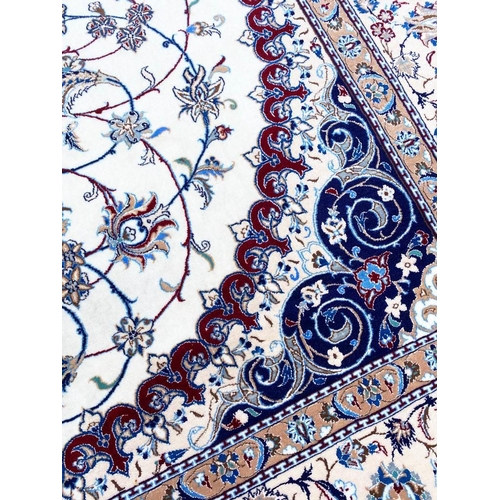 120 - FINE PERSIAN NAIN PART SILK RUG, 270cm x 170cm.