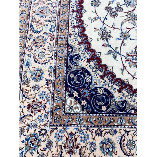 120 - FINE PERSIAN NAIN PART SILK RUG, 270cm x 170cm.