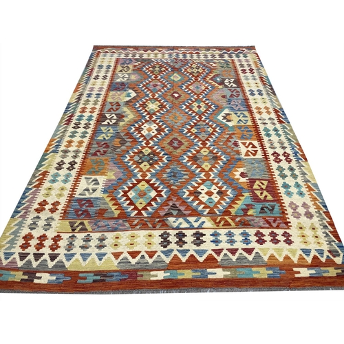 125 - FINE CONTEMPORARY ANATOLIAN DESIGN KILIM, 290cm x 197cm.